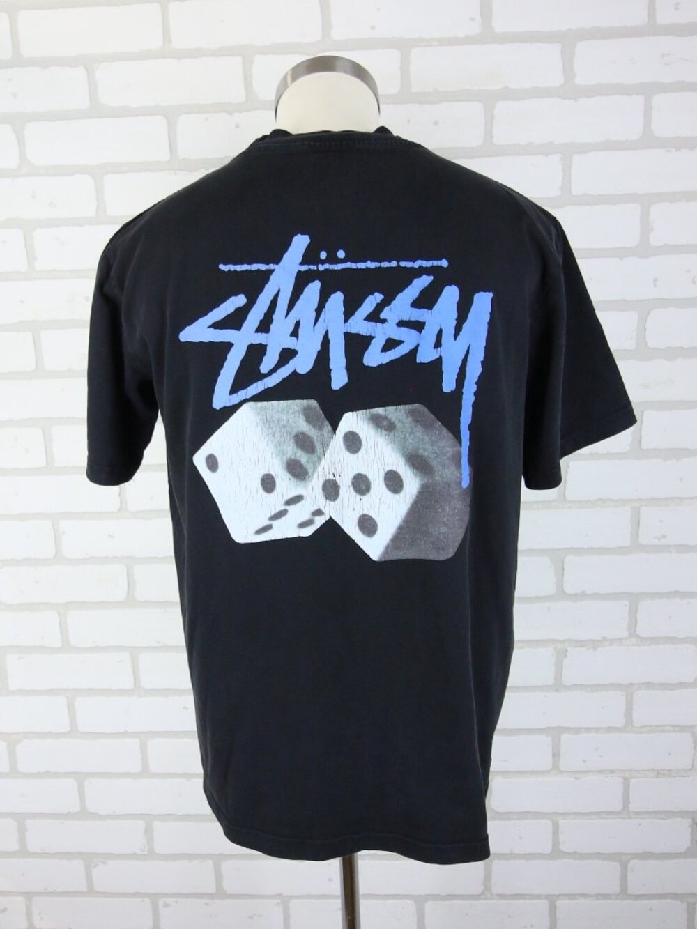 Stussy Dice Graphic T-Shirt Mens L Fits M 45" Chest READ Cracking Print